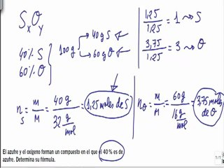 Quimica 1º bachillerato fórmula empírica y molecular ejercicio 1