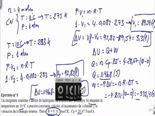 Energía termica y calor 1º Bachillerato ejercicio 5