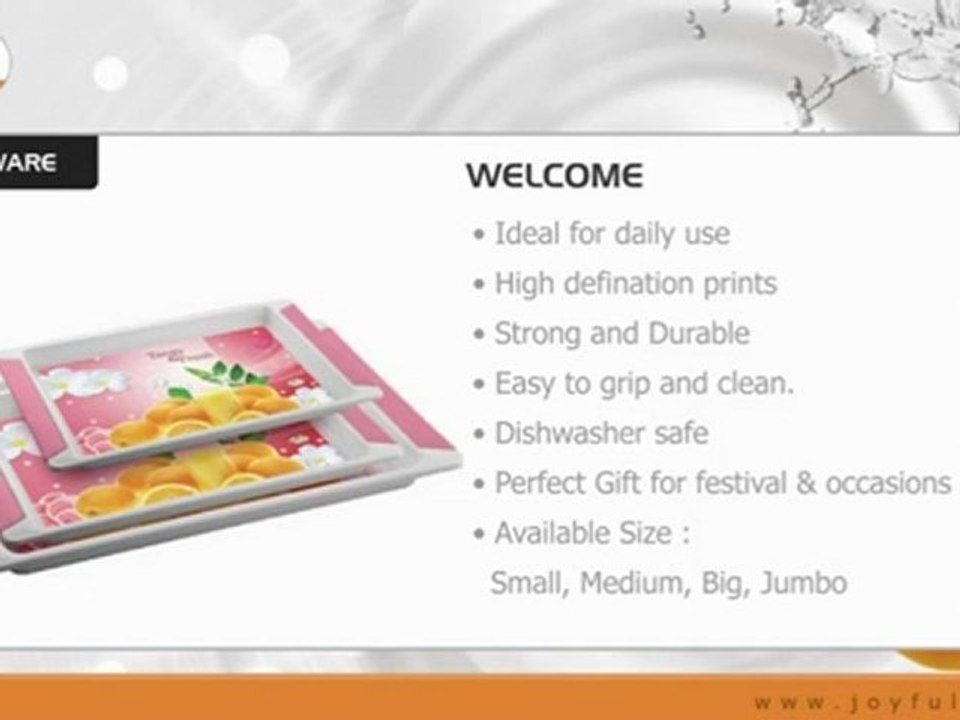 Joyful Kitchenware Products Cutlery Food Storage Fridge Bottles Serving Tray Commercial Tray