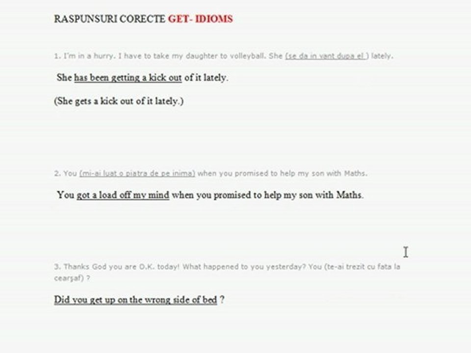 Propozitii rezolvate cu Get-Idioms