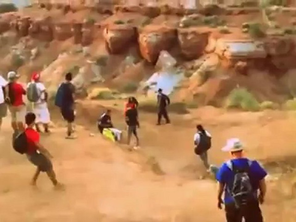Nasty bike jump wipeout at Red Bull Rampage 2012