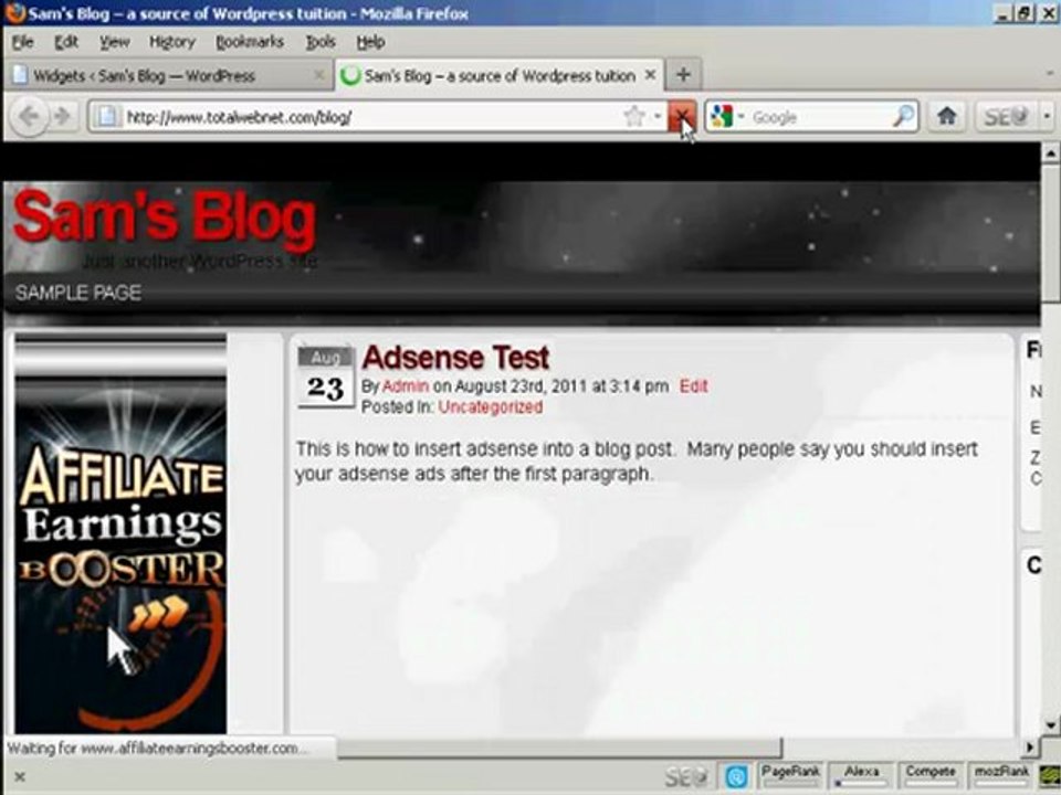 How To Inset an Aweber Form in the Sidebar of Your Wordpress Blog: