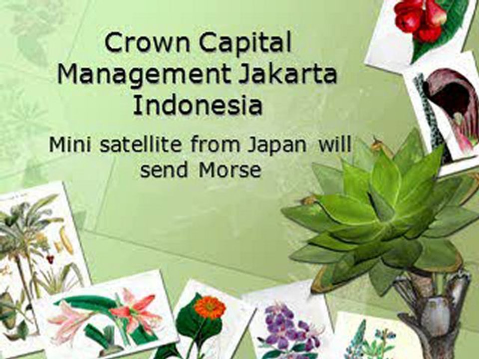 Crown Capital Management Jakarta Indonesia - Mini satellite from Japan will send Morse