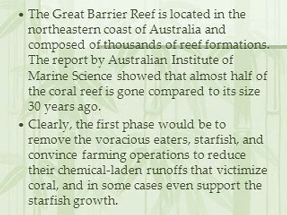 Crown Capital Management Jakarta Indonesia - Protein to combat reef-destroying starfish