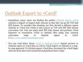 Export vCard to Outlook