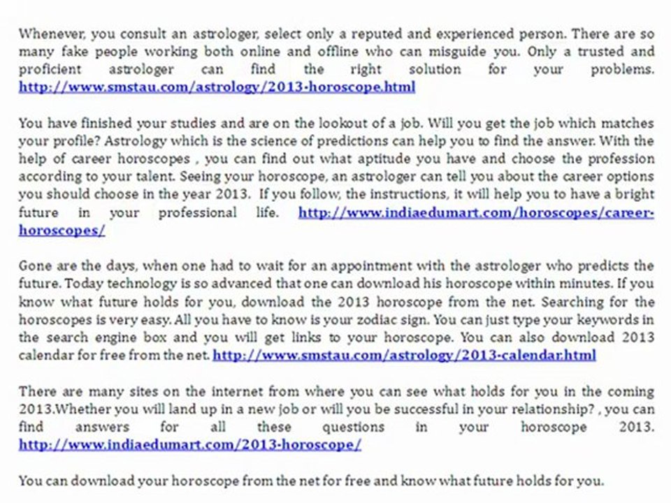 Know Your Planetary Impulse with 2013 Horoscope