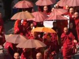 Buddhist monks march in Myanmar