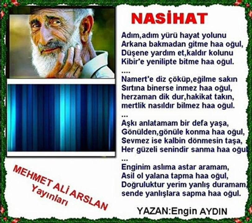 ENGİN AYDIN - Nasihat - şiiri / şiir şiirler @ MEHMET ALİ ARSLAN Yayınları