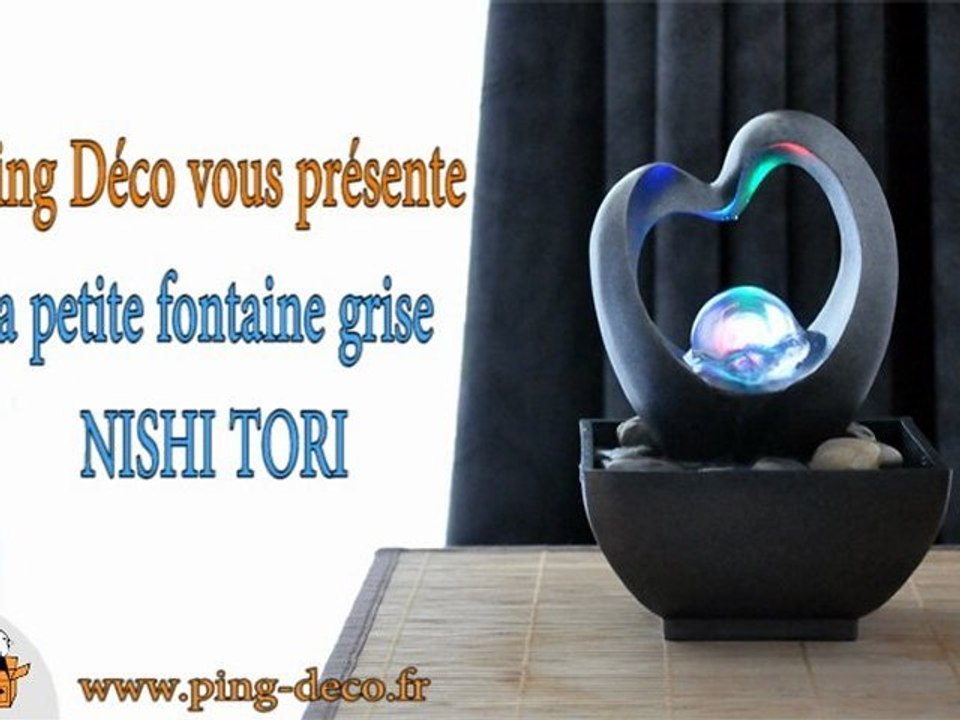 Fontaine d'intérieur grise Nishi Tori (disponible sur www.ping-deco.fr)
