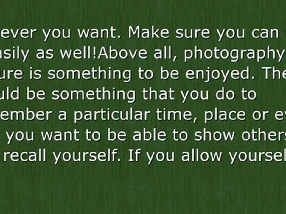 Tips For Getting Great  Photography Pictures