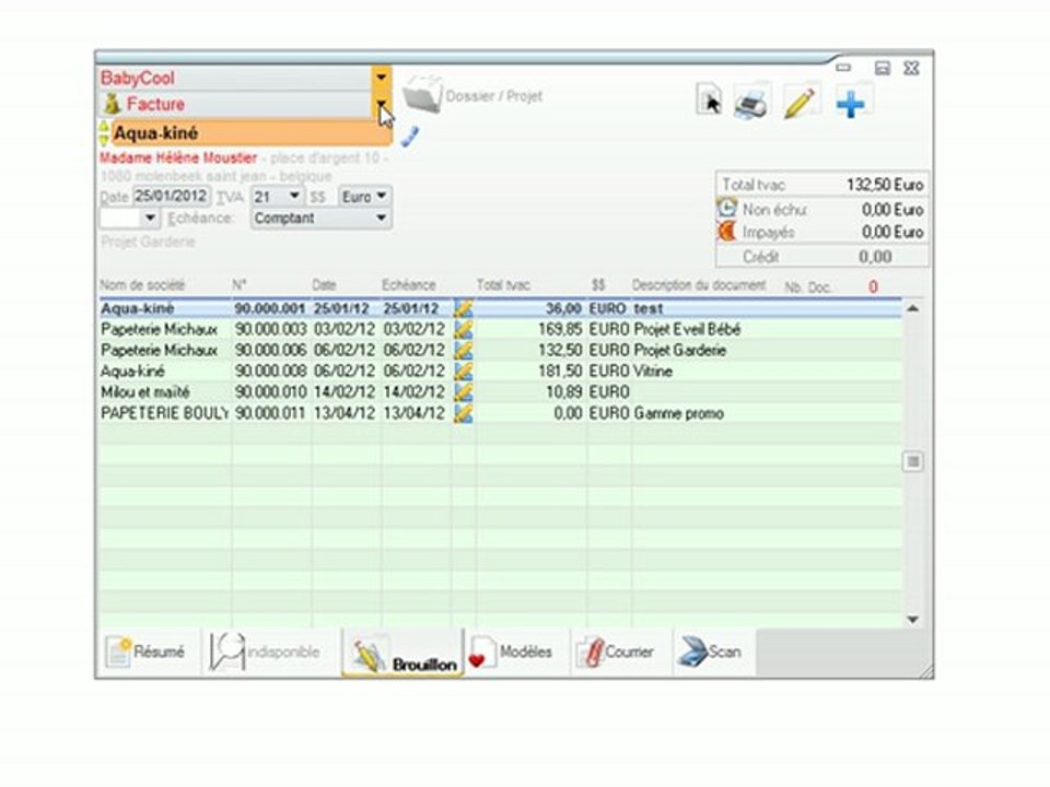 Documents - Optimizze: Onglet brouillons - ERP - v16