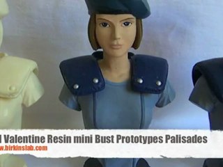 Jill Resin Mini Bust Prototype Palisades, different steps