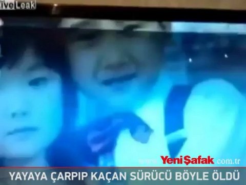 Yayaya çarpan sürücü kaçarken böyle öldü