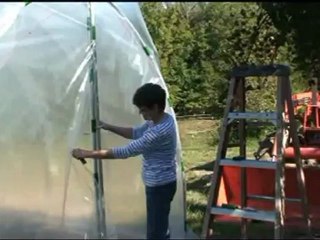Installing Poly On Carols Gothic Hoophouse