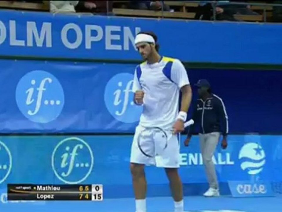 Feliciano Lopez a fatica su Mathieu - Stoccolma, 1° turno