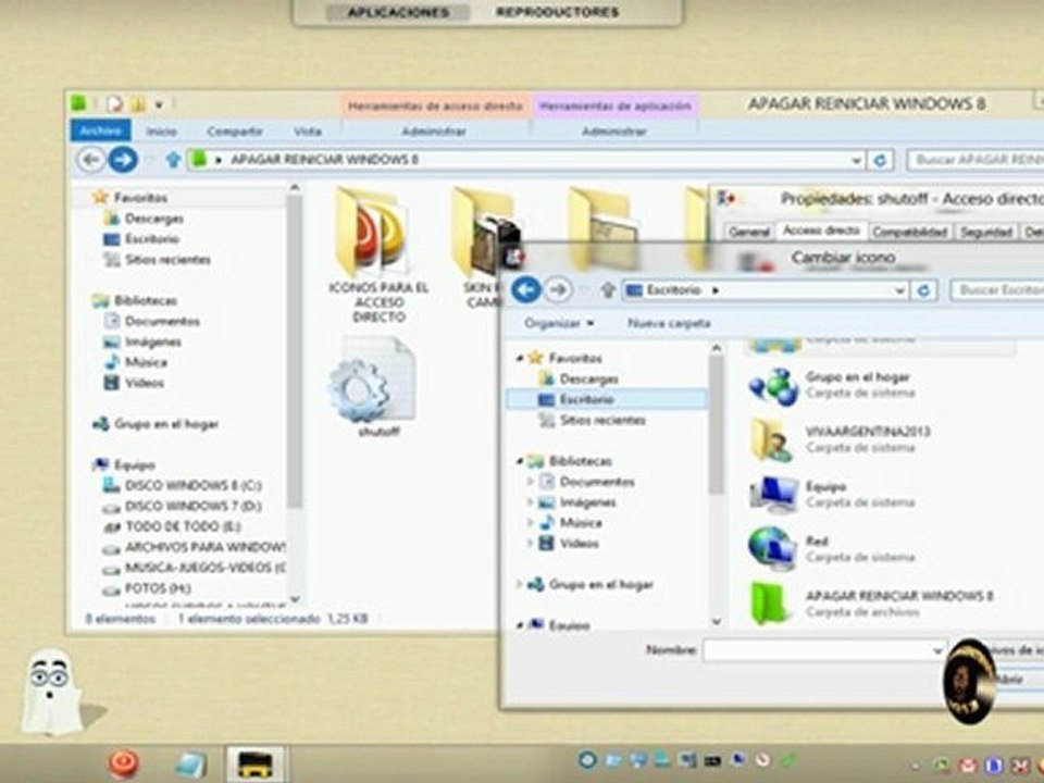 BOTON APAGAR REINICIAR SUSPENDER PARA WINDOWS 8 Y WINDOWS 7 Vídeo