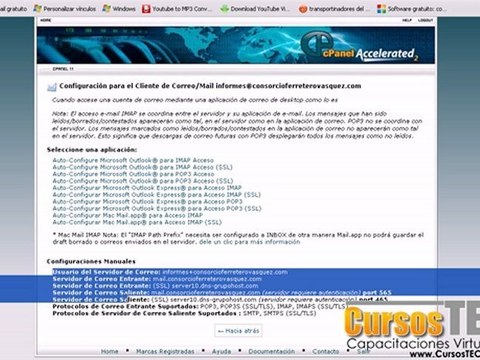 Crear cuentas de correo electronico en CPANEL