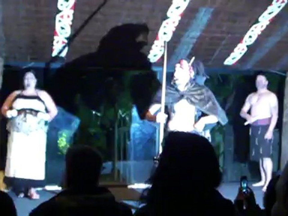 Maori traditional song in the Tamaki Maori Village, Rotorua, NZ 2012