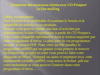 Cd Prospect le FAX MAILING