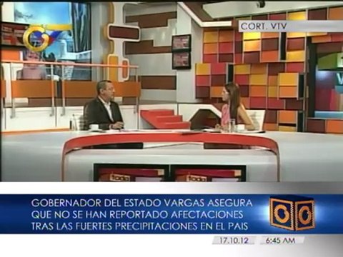 García Carneiro: En Vargas no se han presentado emergencias por lluvias