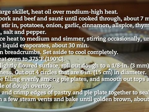 Individual beef and pork meat pie recipe