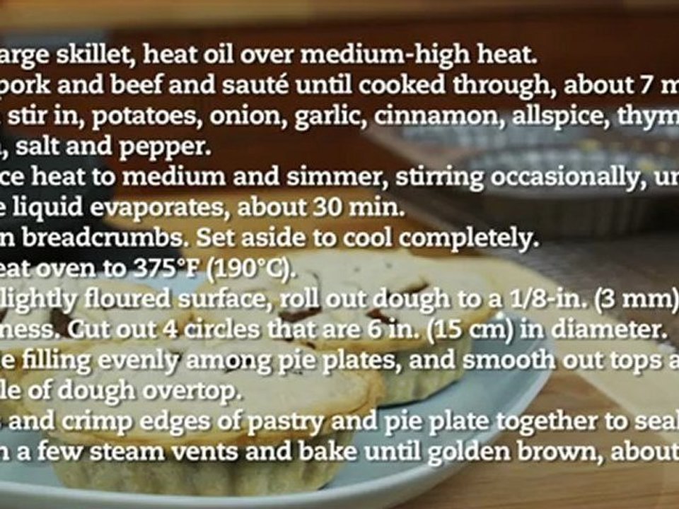 Individual beef and pork meat pie recipe