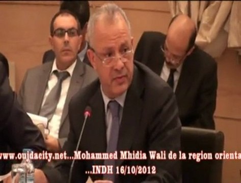 كلمة محمد مهيدية والي الجهة الشرقية عامل عمالة وجدة انكاد خلال اللقاء التواصلي حول دراسة مشاريع المبادرة الوطنية للتنمية البشرية برسم 2012