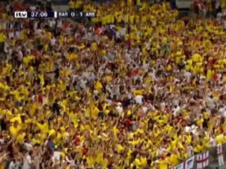 Sol Campbell and Thierry Henry v Barcelona