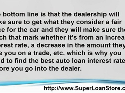 Super Loan Store and Auto Loan Interest Rates and your Credit Score