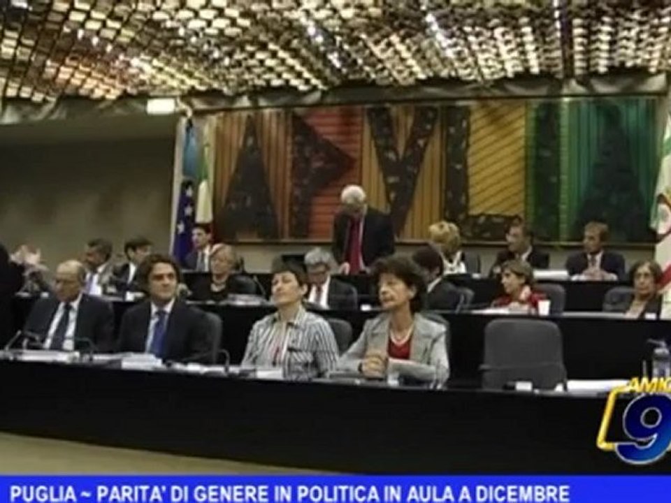 Puglia | Parità di genere in politica in aula a Dicembre
