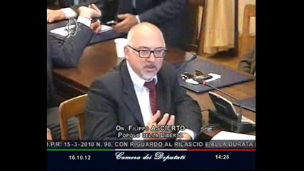 Roma - L'audizione di Stefano Scalera (16.10.12)