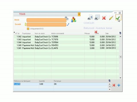 Stocks - Optimizze: Réception d'un lot - ERP - v16