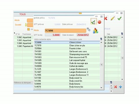 Stocks - Optimizze: Réception un article de substitution - ERP - v16