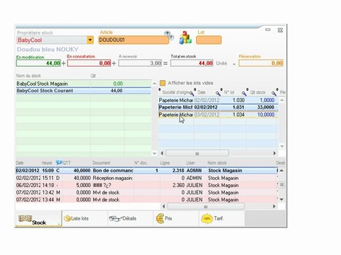 Stocks - Optimizze: Recherche par code article - ERP - v16