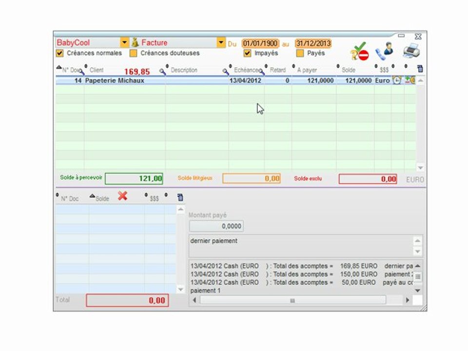 Finances - Optimizze: Changement de statut de l'échéance pour un document - ERP - v16