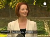Australian PM Gillard trips up in India - no comment