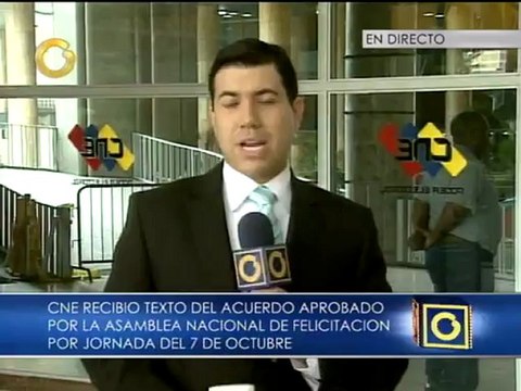 Diputados entregan acuerdo de felicitación al CNE por elecciones presidenciales