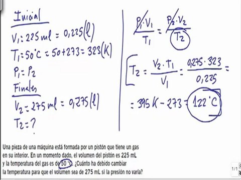 Quimica 1º bachillerato leyes de gases ideales ejercicio 13
