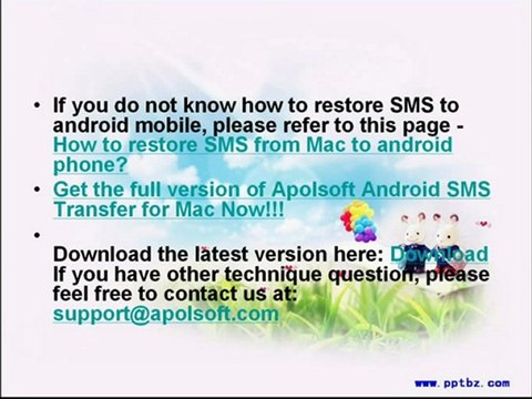 Android SMS Backup - Transfer Android text messages to mac