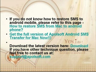 Android SMS Backup For Samsung Android device