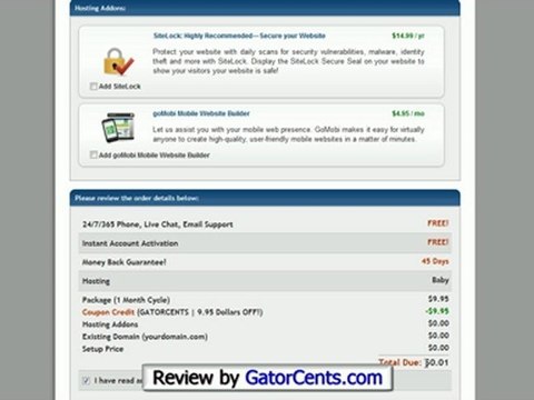 Hostgator Pricing Plans - Web Hosting Coupon: GATORCENTS