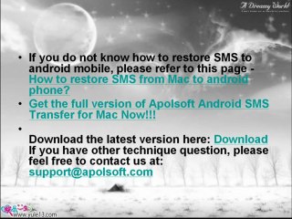 Galaxy S3 SMS Backup, backup transfer text messages to mac