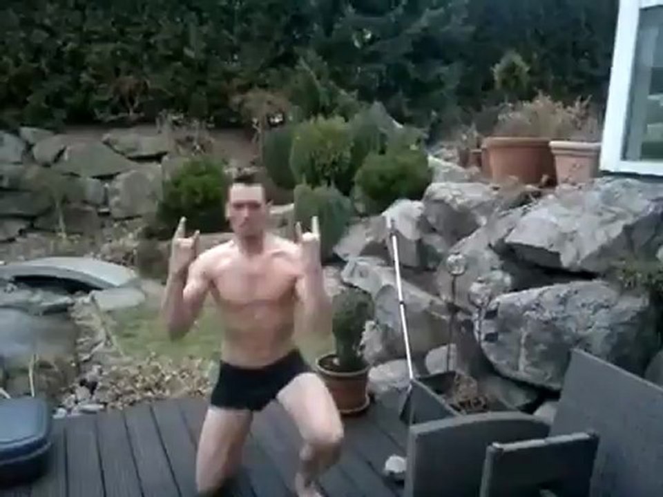 german dude jumps into frozen pool