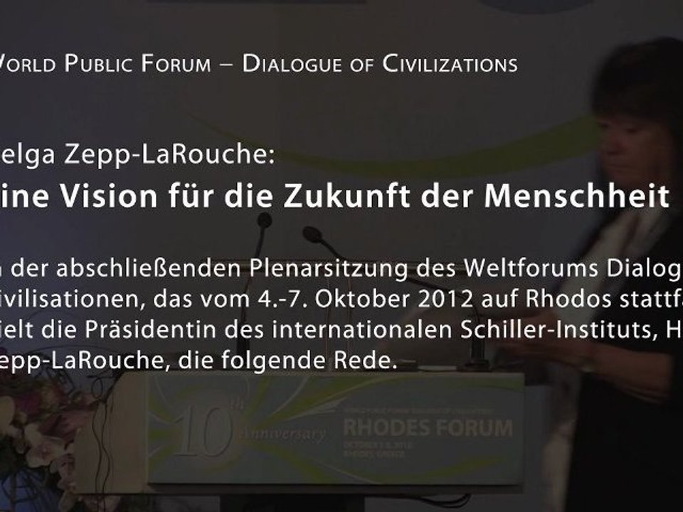 Helga Zepp-LaRouche in Rhodos: Dialog der Zivilisationen