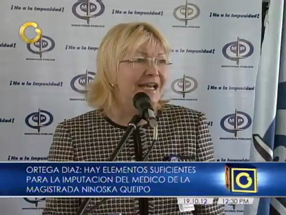 Fiscal General justifica privativa de libertad contra cirujana que operó a la magistrada Queipo