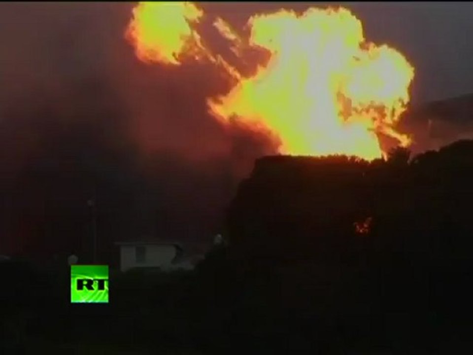 Video of San Bruno fire after gas pipe explosion in California