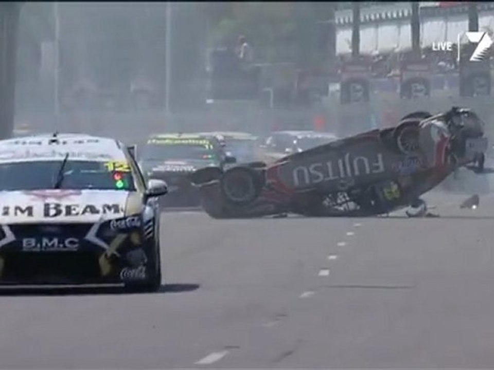 V8 Supercars Surfers Paradise 2012 Race 1 Massive crash Start Taylor