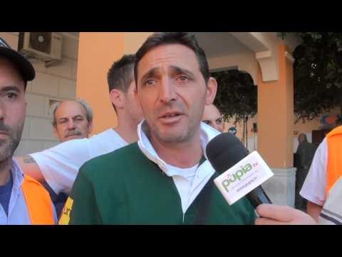 Gricignano (CE) - Protesta operatori ecologici (18.10.12)