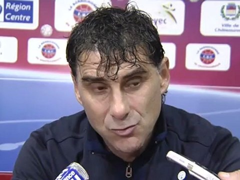 Conférence de presse Châteauroux - GFC Ajaccio : Didier THOLOT (LBC) - Jean-Michel CAVALLI (GFCA) - saison 2012/2013