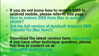 How to Transfer SMS from Android Phones to mac for Free